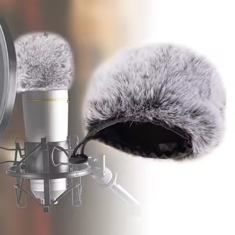 Microphone Wind Muff Windscreen Muff Fluffy Mic Wind Cover, Microphone Furry with 3 Colors Optional