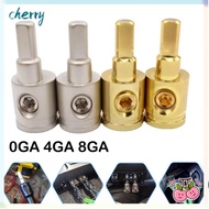 CHERRY Car Audio Connector, Gold Silver 0GA 4GA 8GA Car Speaker Wire Terminal, Pure Copper Car Audio