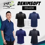 MR2 Corporate Uniform FD830 Denim Short Sleeve Unisex | Baju Korporat Denim