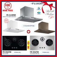 (HOOD + HOB) Fujioh FR-CL1890R Chinmey Cooker Hood + FH-GS6730 SVGL/SVSS 3-Burner Hob