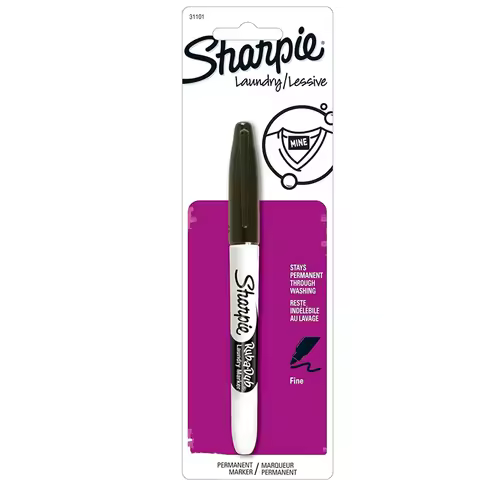 1Pcs Sharpie 31101 Rub-A-Dub Permanent Laundry Marker Pen Fine Black Ink Waterproof Fabric Drawing M