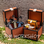 minecraft Treasure Box Storage 3D Printing Movable Desktop Decoration diy Stall L84M
