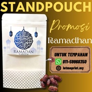 50 pcs Ziplock/Standpouch White Bag/Packaging Kurma/Ziplock Kurma/Food Packaging/Ziplock Kraft Print