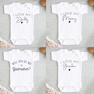 I Love My Daddy/auntie/mommy/uncle Baby Onesie Funny Baby Romper Clothes Boy Girls Casual Newborn Bo