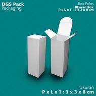 Plain Box size L x W x H: 3 x 3 x 8 cm box kotak carton box