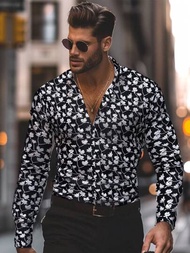 Manfinity AFTRDRK Camisa De Manga Larga Para Hombre Con Estampado De Flores