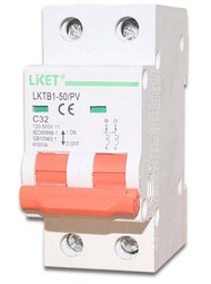 LiKET-DC Breaker ยี่ห้อ Liket เบรกเกอร์ สำหรับงานโซล่าเซลล์ พิกัดกระแส 6A/ 10A/ 16A / 20A/ 32A/ 63A สำหรับระบบโซลาร์เซลล์ และ ระบบไฟฟ้ากระแสตรง (ของแท้)