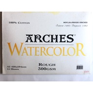 Arches A2 300 gsm Rough Glued on Watercolour Paper - Natural White (Pack of 15 Sheets)