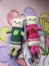 嘉頓威化餅公仔鎖匙扣 情侶鎖匙扣 Cute Plushie Keychain Set - Strawberry & Leaf Design