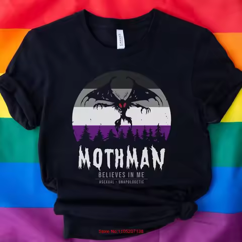 Asexual Mothman T Shirt Ace Pride Cryptid Folklore Queer Mythology Legend Cryptozoology Cryptidcore 