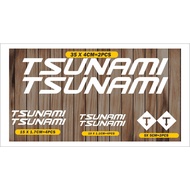 Tsunami fixie frame cutting sticker, Tsunami bicycle sticker