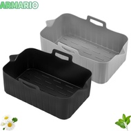 IARMARIOQR Air Fryer Baking Tray, Silicone Reusable Air Fryer Basket, Rectangle Rectangle Basket Con
