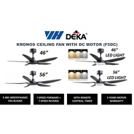 Kronos (Deka Product) Ceiling Fan With DC Motor With LED Light or Without LED Light 5 Year Motor Warranty