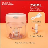 (Ready stock) Garlic Chopper blender mini Blender Onion Chopper Electric chopper wireless chopper po