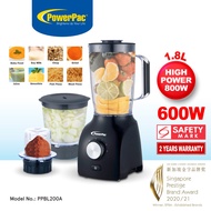 PowerPac High Power Blender, 3 IN 1 Multi-functional Blender with Dry Mill, Mincer Filter (PPBL200A)