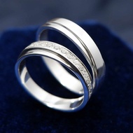 SAN950 C988 Couple Ring - Engagement WeddingRing | White Gold Platinum Palladium Silver950