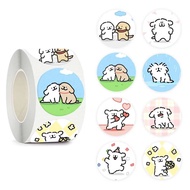 ☆500 Sheets/Set☆Influencer Maltese Stickers Roll Stickers Sealing Stickers Handbook Stickers Luggage Stickers Cute Stickers Waterproof Stickers Cartoon Stickers Anime Stickers Reward Stickers Round Stickers Sealing Stickers Small Gift Sticke