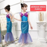 BAJUKIDDIE MERMAID DRESS PURPLE KIDS PRINCESS COSTUME ARIEL MERMAID