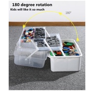 [Ready stock] creative Lego Toys Transparent Multipurpose Plastic Big Stackable 18L with handle Storage Box Organizer Container building block storage box UCLIML