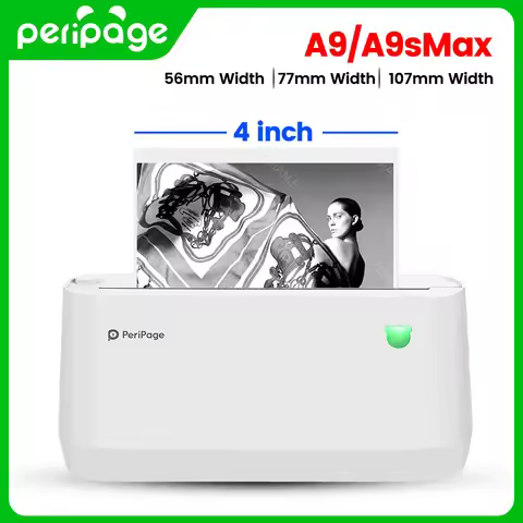 PeriPage Official A9 Portable Thermal Bluetooth Printer 3" 4" A9(s) Max Thermal Photo Label Receipt 