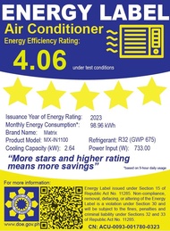 Matrix Aircon Shop PH - Mx-INV1100 Matrix 1HP Window Type Aircon (DC Inverter) - Energy Efficient Qu