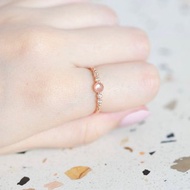 月光石925純銀蛋糕鋯石戒指