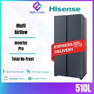 [BEST DEAL] Hisense Side by Side Fridge 510L Inverter | 2 Door Refrigerator | Peti Sejuk Hisense 510