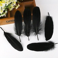 50pcs Black Nature Large Goose Feathers DIY Decoration 6-8 inches/15cm to 20cm/Stage props/angel win