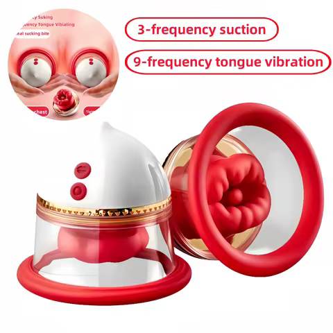 Big Mouth Breast Massager Vibrator Nipple Suction Clitoral Licking Stimulator Cup Head Breast Correc