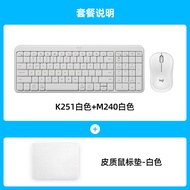 Logitech K251 คีย์บอร์ดไร้สาย Bluetooth สำหรับโน้ตบุ๊ก Apple iPad ชุดคีย์บอร์ดและเมาส์สำหรับผู้หญิงส