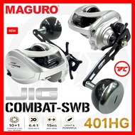 MAGURO JIG COMBAT SWB 401HG Overhead Baitcast Jigging Reel Mesin Pancing BC Fast Slow JIGCOMBAT Laut