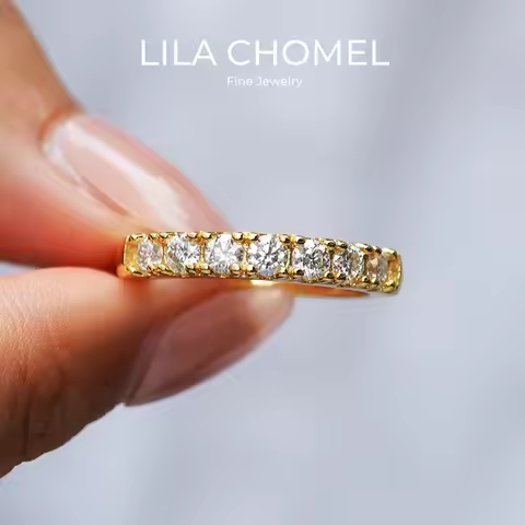 Girl Friend Valentine's Day 18K Gold Wedding Band 0.7CT Moissanite Diamond Women Engagement Rings Da