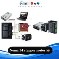 HLTNC Nema 34 Stepper Motor Kit 4.5N 8.5N 12Nm with DM860H Engine Driver 2.4A-7.2A for 3D printer CN