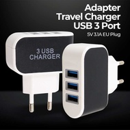 3 Port 5V 3.1A EU Plug LED Travel Charger Adapter - EKA