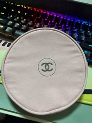 Chanel 粉色圓形化妝包