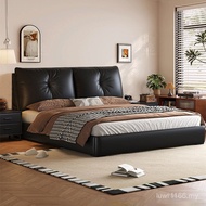 Italian Marriage Jane Niu Bed 2025 High-End Big Extreme Style Big Bed Floor Bed Owner Black Bed Atmo