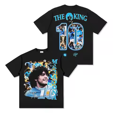Diego Maradona cotton men's football Tshirt Napoli jersey 1989 champion Commemorative shirt Summer U