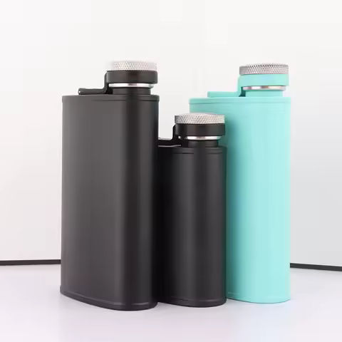 8oz SS hand oring Hip Flask with Funnel Pocket Hip Flask gift package Alcohol Whiskey Hip Flask Scre