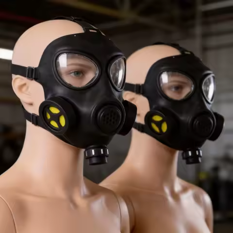 Double Wind Drum Anti-Fog Full Face Gas Mask Resident Evil Style Halloween Mask for CS Outdoor Warga