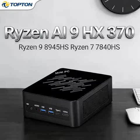 TOPC Gaming Mini PC AI 9 HX 370 AMD Ryzen 9 8945HS/R7 8845HS, 2x2.5G LAN, 2xPCIe4.0, 2xDDR5, Win11 P
