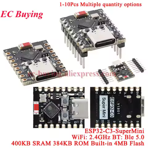 1Pc-10pcs ESP32-C3-SuperMini Development board ESP32C3 Wi-Fi Wireless 2.4G WiFi Ble Programming Lear