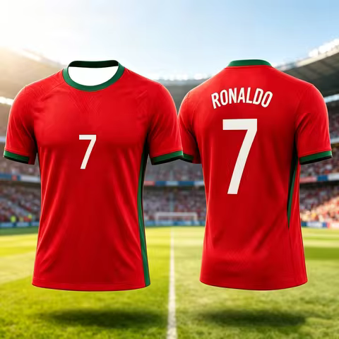 Ronaldo Unisex Jersey Collectible Soccer Fan T Shirt Breathable Sportswear Number 7 Casual Soccer T 
