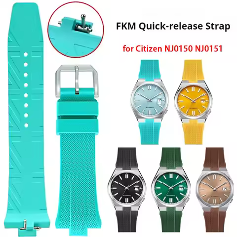 FKM Fluoro Rubber Strap for Citizen NJ0150 NJ0151 ME Color Series Convex Quick Release Sport Watch B