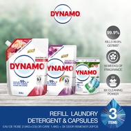 DYNAMO REFILL BUNDLE] Laundry Detergent EAU DE Rose 2.5kg+Color Care 1.4kg + Laundry Capsules 3X Odo