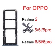 SIM Card Tray OPPO Realme 2 3 5 6 Pro 5i 5S 6i Mobile Phone SIM Card Tray Holder Slot Replacement