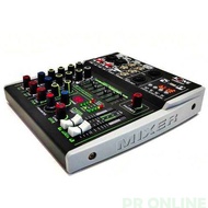 MIXER 4CH มิกเซอร์ 4ช่อง มีบลูทุธ BLUETOOTH USB EQ EFF 99dsp 24Bit รุ่น A-402-DSP ใช้ไฟ12V ได้