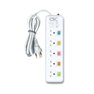 รางปลั๊กไฟ มอก. ColorSwitch 5ช่อง 5สวิตช์ 10ม 155CS-10m