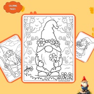 Set of 50/25/10 sheets of coloring pages, coloring pages for children, Gnome dwarf image, A4, A5 reg