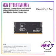 TEAMGROUP T-Create Classic DDR5 SODIMM 16GB & 32GB 5600MHz (PC5-44800) CL46 Hynix IC Laptop Memory M