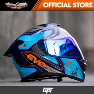 EVO GT-PRO INVICTUS BLUE (REVO BLUE LENS) FULL FACE DUAL VISOR WITH FREE CLEAR LENS